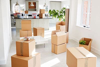 image of moving boxes in an apartment